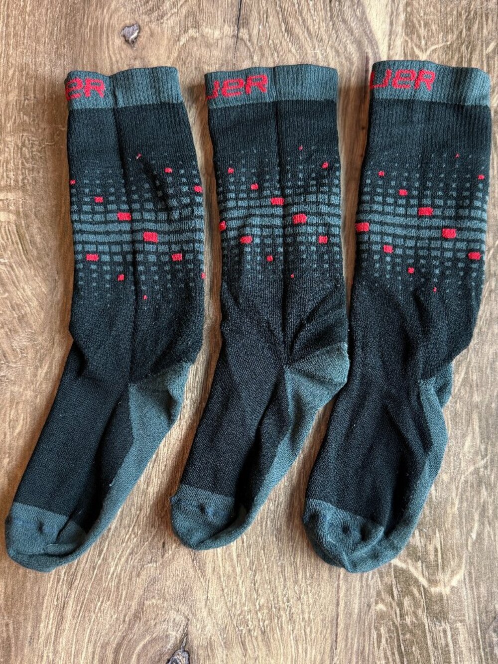 Bauer Essential Skate Socks Youth XS Black Red Gray Hockey Socks Lot
